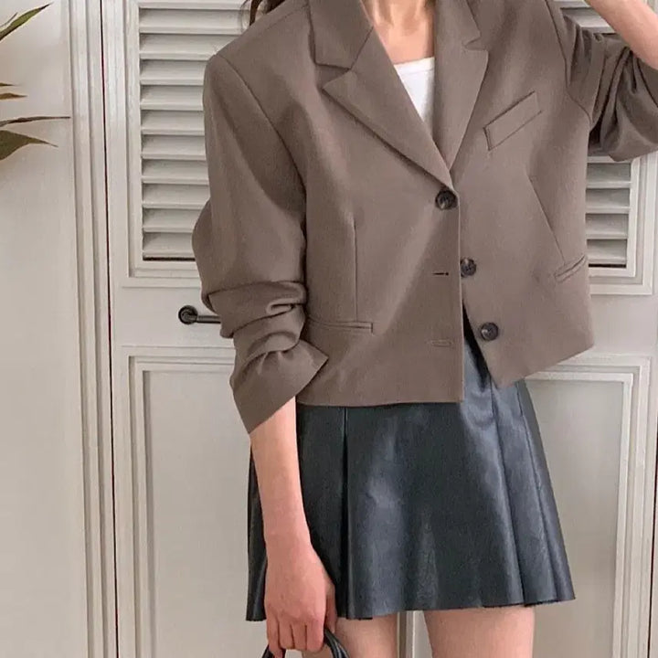 [SOLD OUT] 블랙 레더 스커트