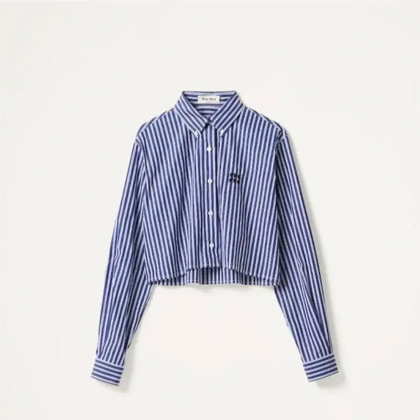[BUNJANG] Miu Miu Striped Crop Shirt / 미우미우스트라이프  크롭셔츠