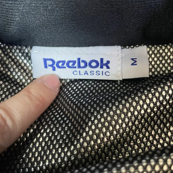 [BUNJANG] Reebok Logo Down Navy Hooded Bench Long Padded Jacket M / 리복 로고 다운 네이비 후드 벤치 롱패딩 M