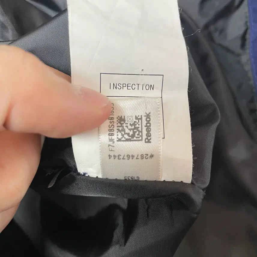 [BUNJANG] Reebok Logo Down Navy Hooded Bench Long Padded Jacket M / 리복 로고 다운 네이비 후드 벤치 롱패딩 M