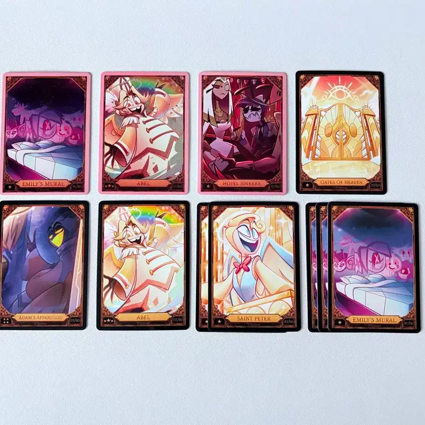 [BUNJANG] Hazbin Hotel Adam, Abel, Emily Card Set / 해즈빈 호텔 아담 아벨 에밀리 천국 핑크 포일 등 카드 22장