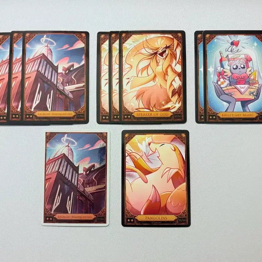 [BUNJANG] Hazbin Hotel Adam, Abel, Emily Card Set / 해즈빈 호텔 아담 아벨 에밀리 천국 핑크 포일 등 카드 22장