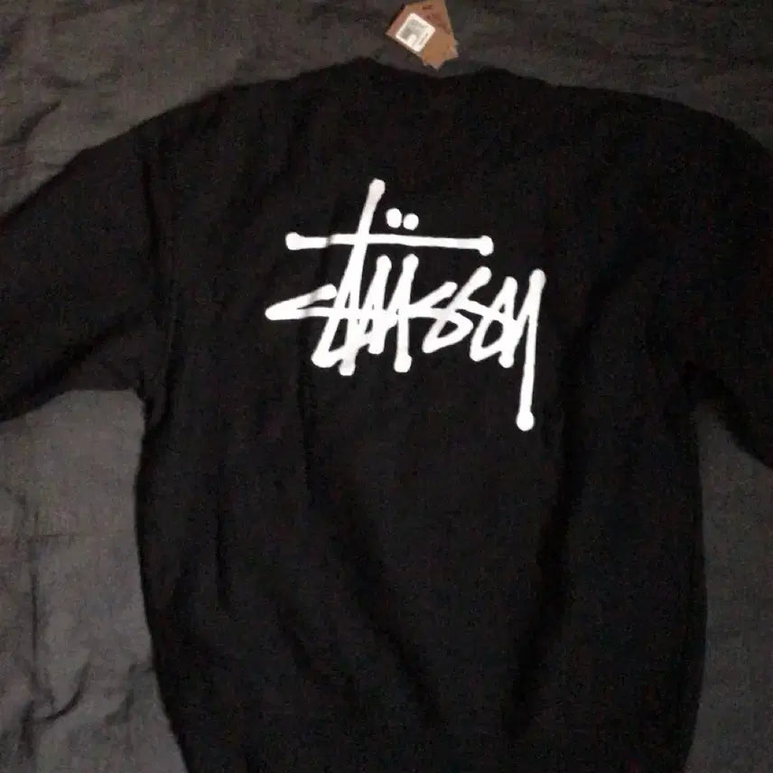 [BUNJANG] Stussy Pigment Dyed Crewneck Sweatshirt (Black, L) / 스투시 피그먼트 맨투맨 블랙 L