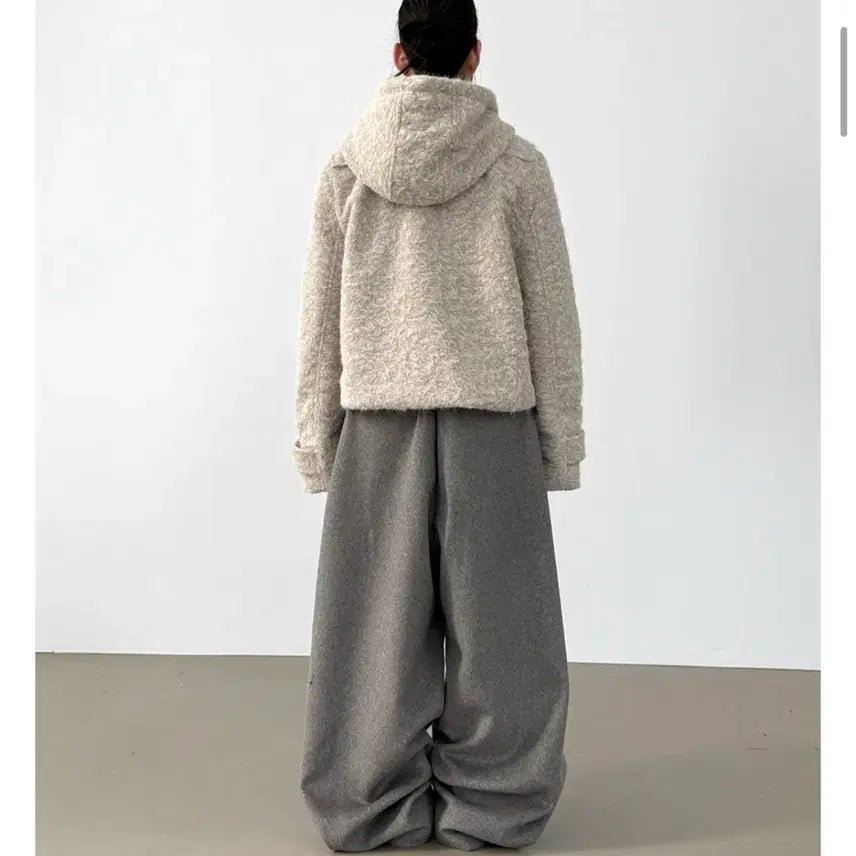 [BUNJANG] Local Mansion Boucle Crop Duffle Coat &amp; Wide Pants Set / (코디세트) 로컬맨션 부클크롭더플코트 떡볶이코트 와이드팬츠 미니백벨트