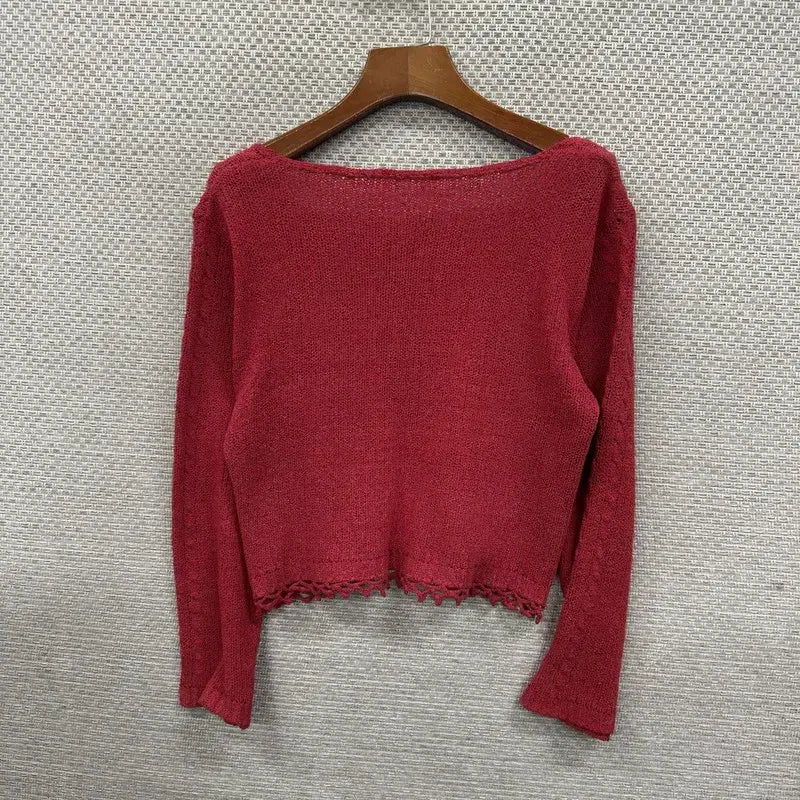 [BUNJANG] Vintage Ethnic Crop Knit Top / 빈티지 엔틱 에스닉 크롭 니트 85 M13546