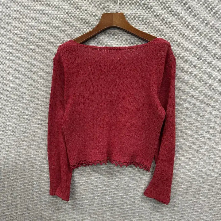 [BUNJANG] Vintage Ethnic Crop Knit Top / 빈티지 엔틱 에스닉 크롭 니트 85 M13546