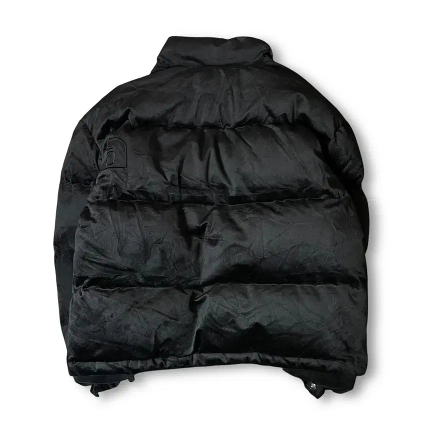 [BUNJANG] Gola Black Suede Big Logo Padded Jacket M / 골라 블랙 스웨이드 빅로고 패딩 M