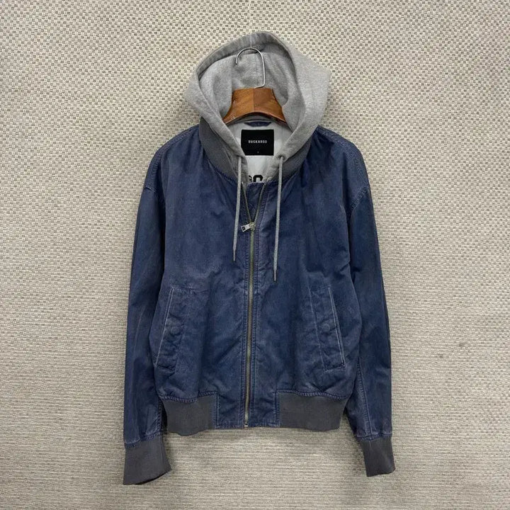 [BUNJANG] Buckaroo Pigment Vintage Layered Blouson Short Hooded Jacket / 버커루 피그먼트 빈티지 레이어드 블루종 숏 후드자켓 F A07362
