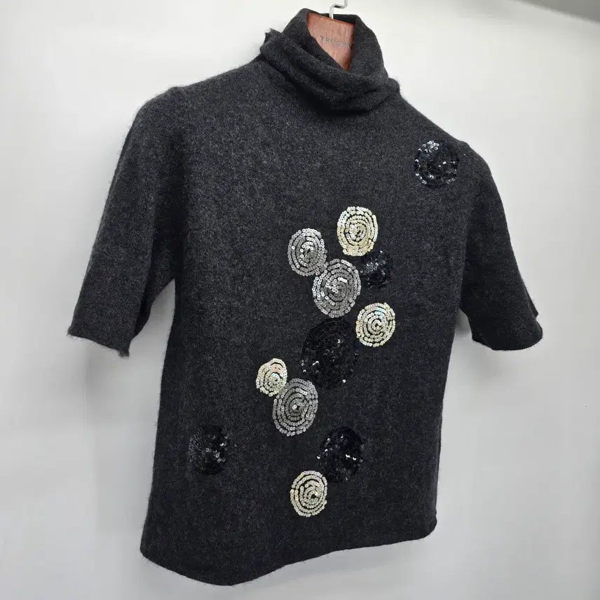 [BUNJANG] Italian Cashmere Turtleneck Sequin Knit / 이탈리아 캐시미어100 터틀넥 스팽글 니트 A30008