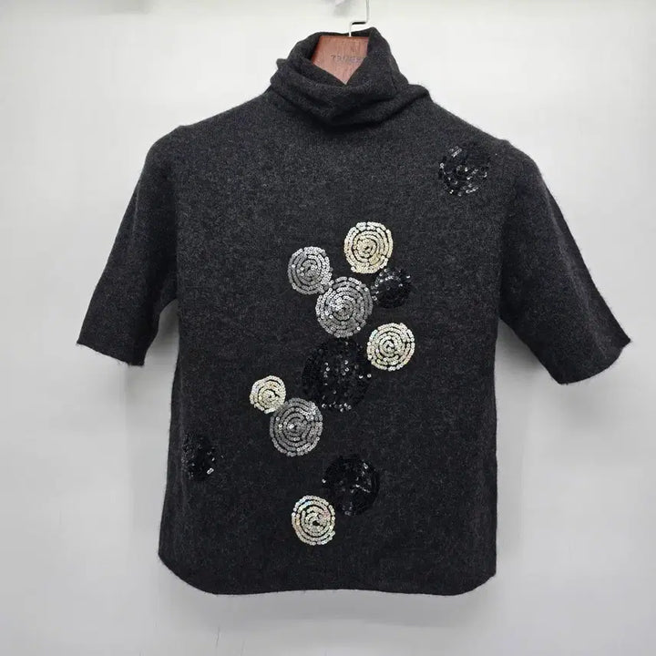 [BUNJANG] Italian Cashmere Turtleneck Sequin Knit / 이탈리아 캐시미어100 터틀넥 스팽글 니트 A30008