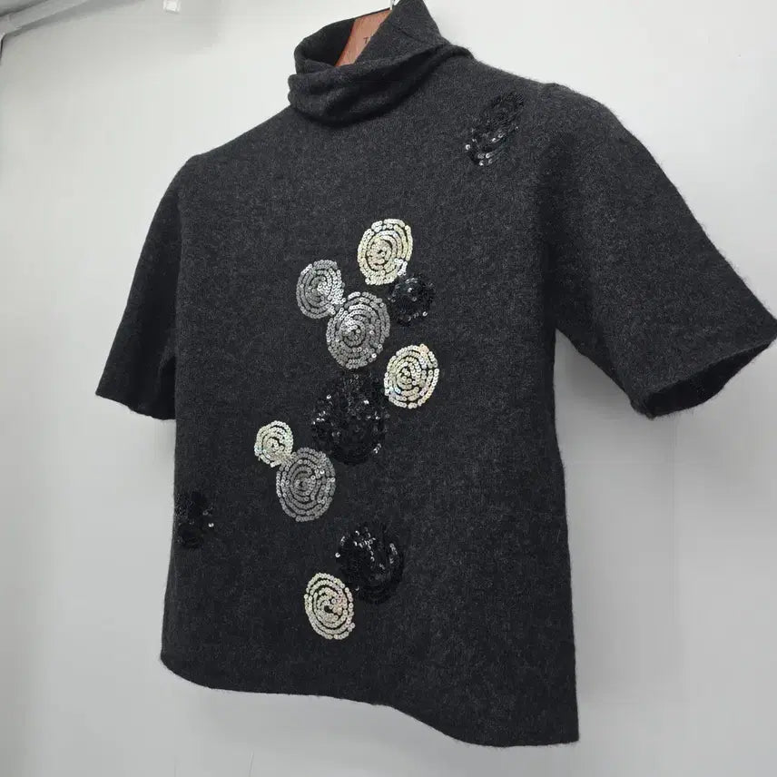 [BUNJANG] Italian Cashmere Turtleneck Sequin Knit / 이탈리아 캐시미어100 터틀넥 스팽글 니트 A30008