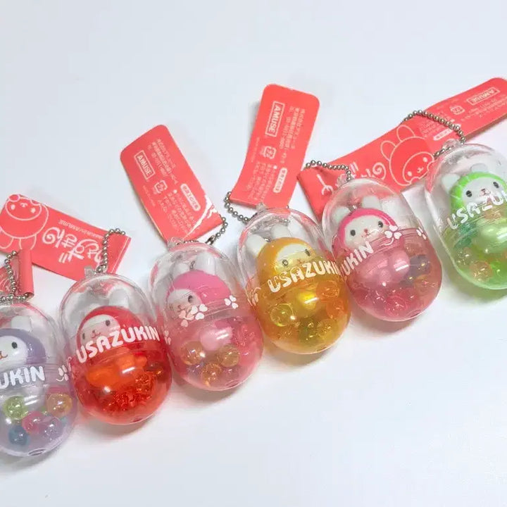 [BUNJANG] Usagi Zukin Capsule Figure Keychains Set of 6 / 우사즈킨 어뮤즈 캡슐 피규어 키링 6종 세트