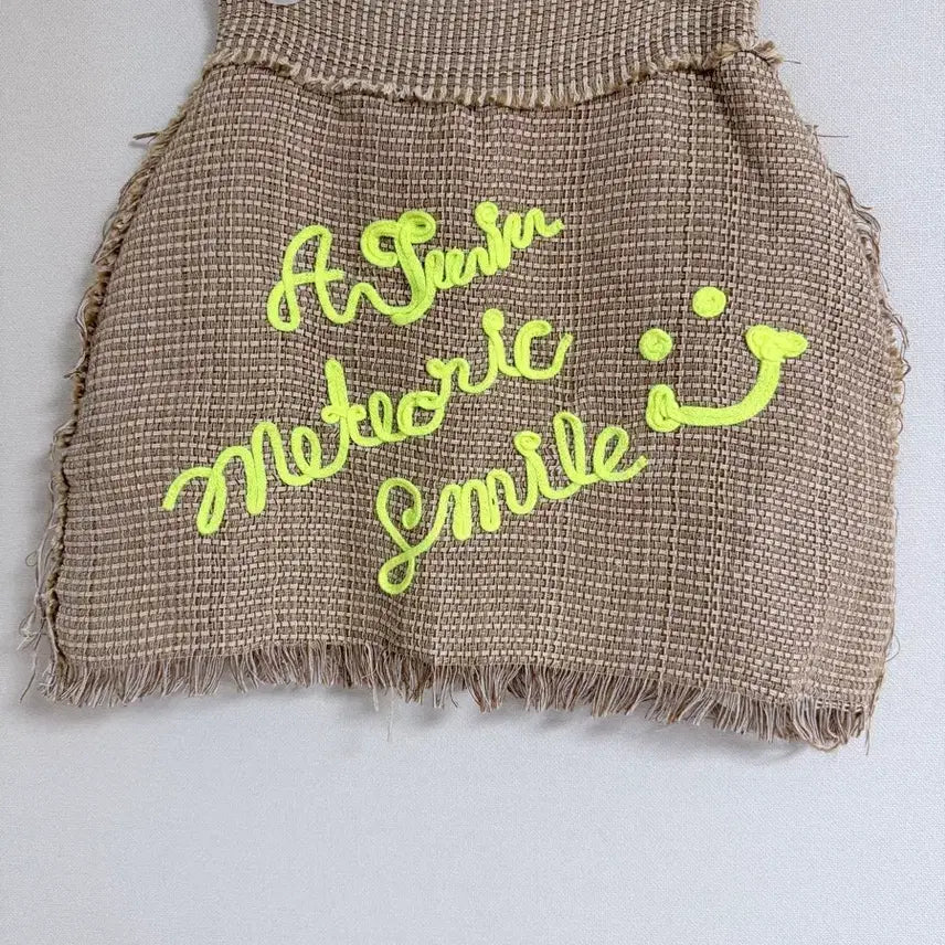 [BUNJANG] Linen Embroidered Mini Skirt / 린넨 자수 미니 스커트