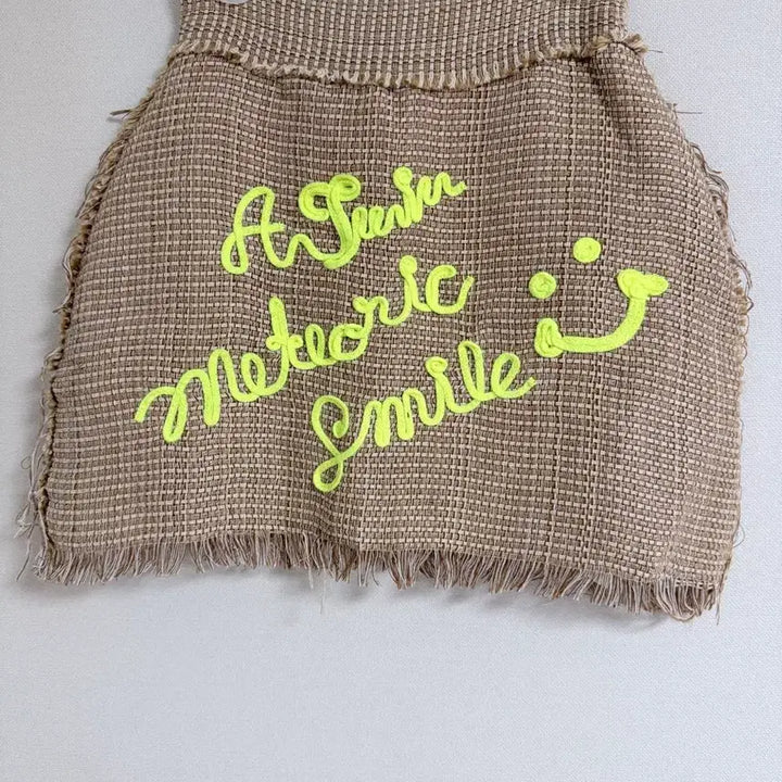 [BUNJANG] Linen Embroidered Mini Skirt / 린넨 자수 미니 스커트