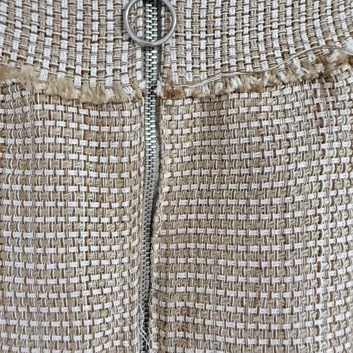 [BUNJANG] Linen Embroidered Mini Skirt / 린넨 자수 미니 스커트