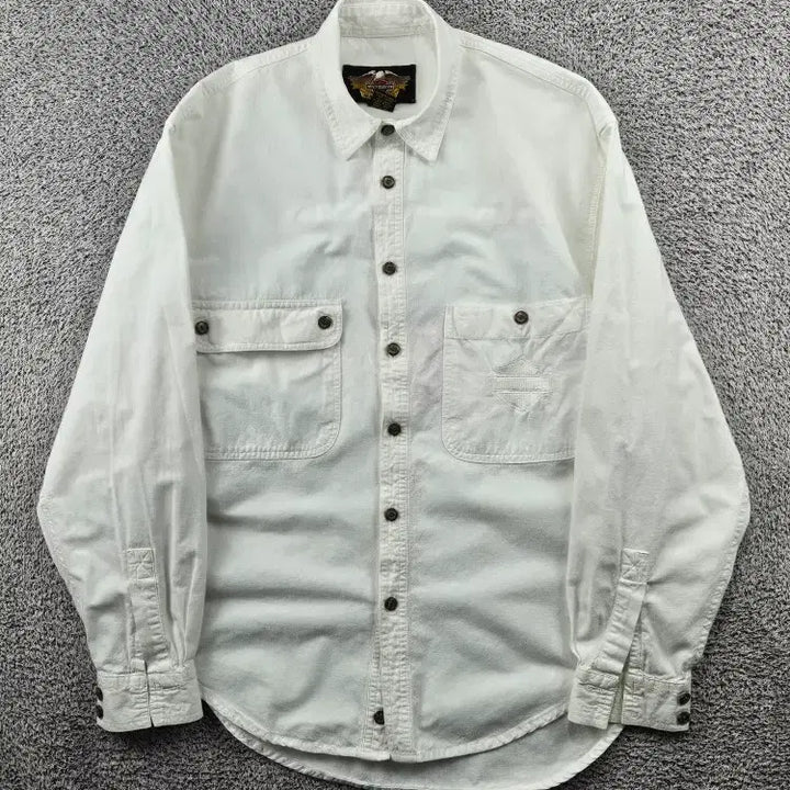 [BUNJANG] Harley-Davidson Bar &amp; Shield Pocket White Shirt (S) / 할리데이비슨 바앤실드 포켓 화이트 셔츠 ( S ) / 11494
