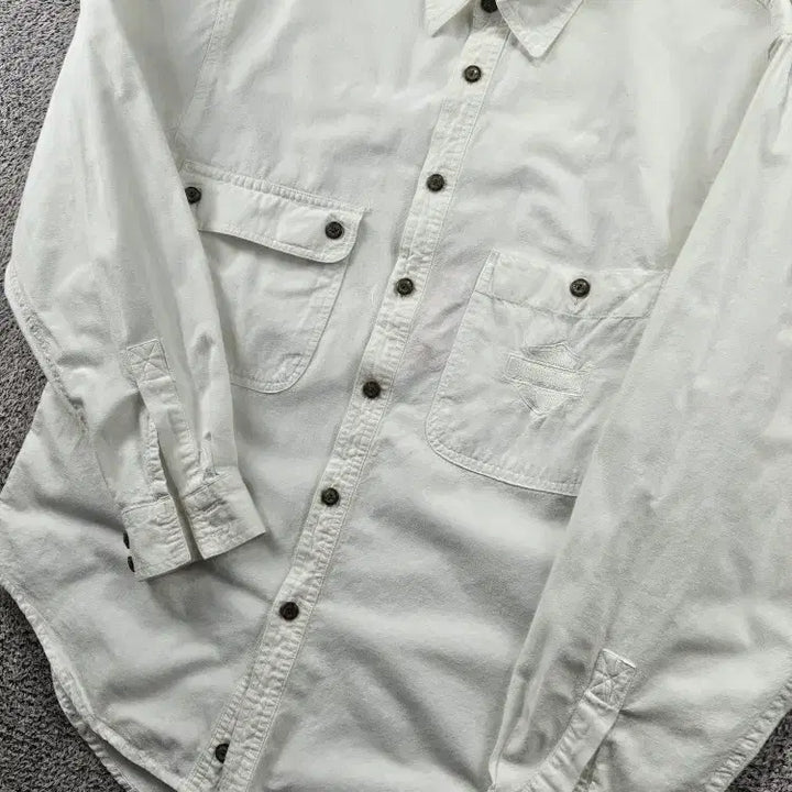[BUNJANG] Harley-Davidson Bar &amp; Shield Pocket White Shirt (S) / 할리데이비슨 바앤실드 포켓 화이트 셔츠 ( S ) / 11494