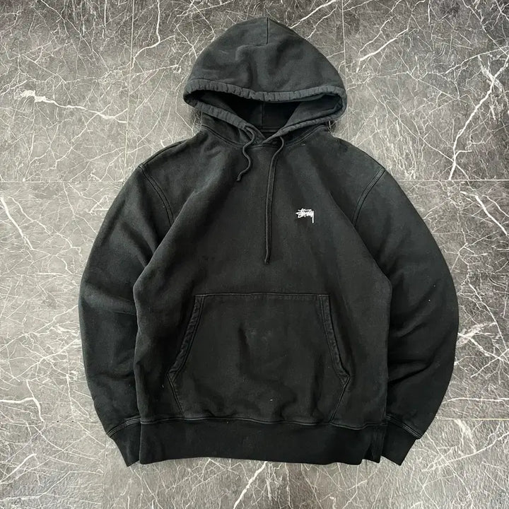 [BUNJANG] Stussy Basic Stock Logo Hoodie Black / 스투시 베이직 스탁로고 후디 블랙
