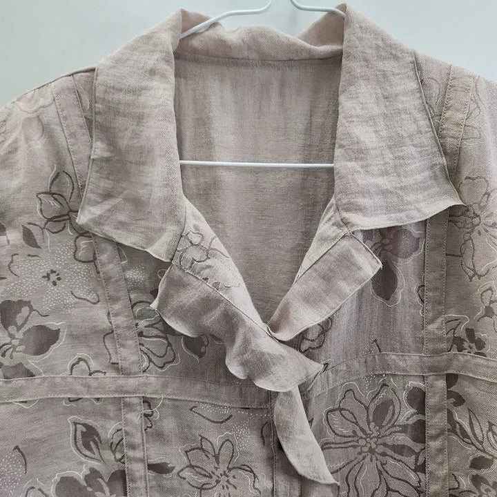 [BUNJANG] Vintage Floral Frill Detail Spring Jacket / 빈티지 페미닌 프릴디테일 플라워 봄자켓