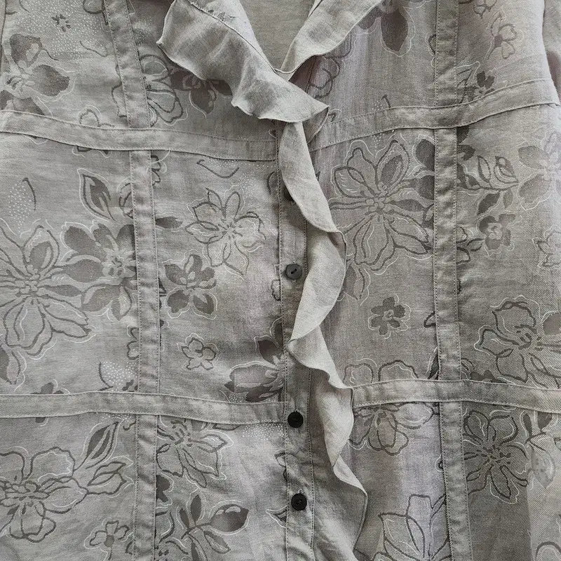 [BUNJANG] Vintage Floral Frill Detail Spring Jacket / 빈티지 페미닌 프릴디테일 플라워 봄자켓