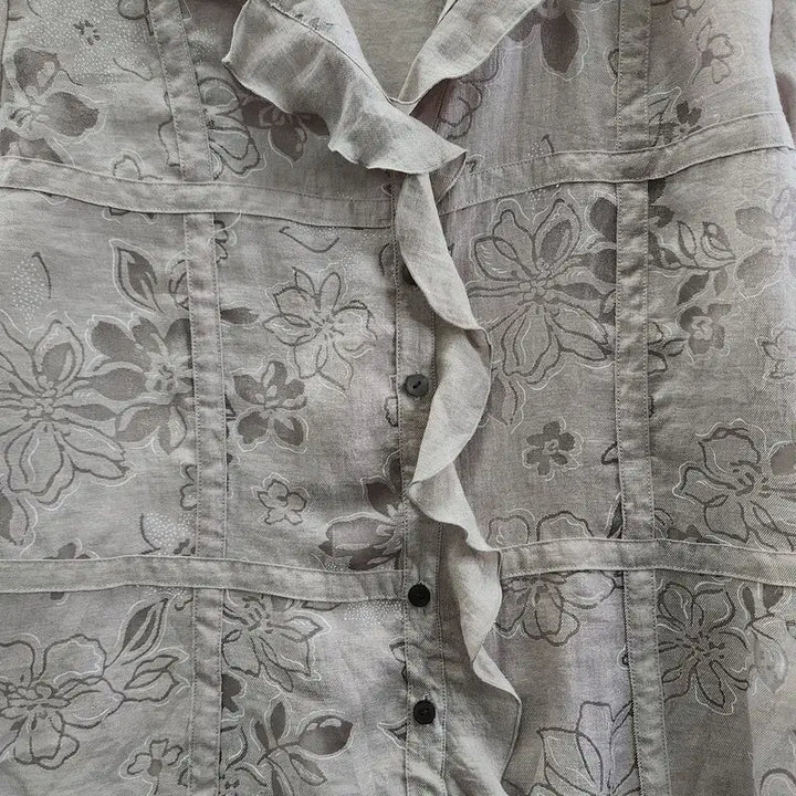 [BUNJANG] Vintage Floral Frill Detail Spring Jacket / 빈티지 페미닌 프릴디테일 플라워 봄자켓
