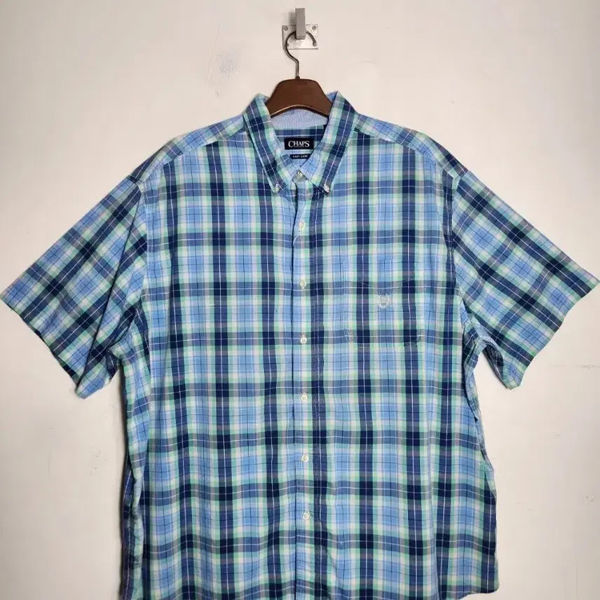 [BUNJANG] CHAPS Checkered Short Sleeve Shirt / CHAPS 챕스 반팔 체크 셔츠