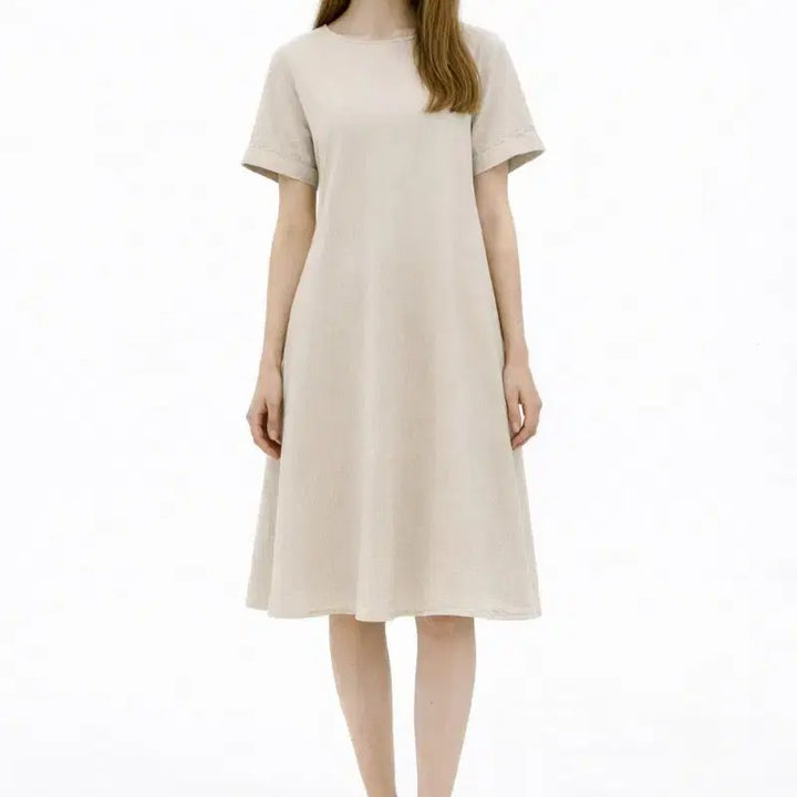 [SOLD OUT] [마리끌레르] 베이지 린넨 롱원피스