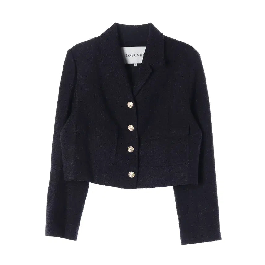 [BUNJANG] Loeuvre 22SS Tweed Crop Collar Jacket / 루에브르 22SS 트위드 크롭 카라 자켓 재킷