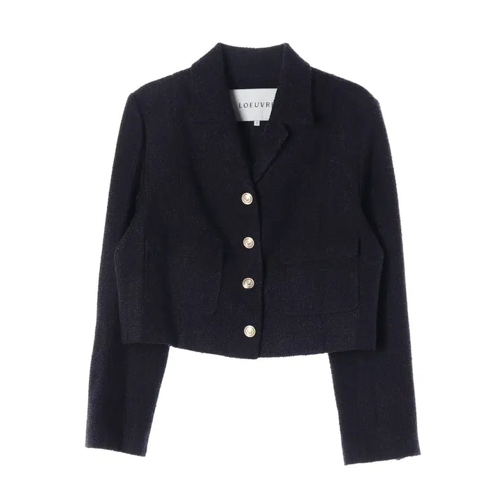[BUNJANG] Loeuvre 22SS Tweed Crop Collar Jacket / 루에브르 22SS 트위드 크롭 카라 자켓 재킷