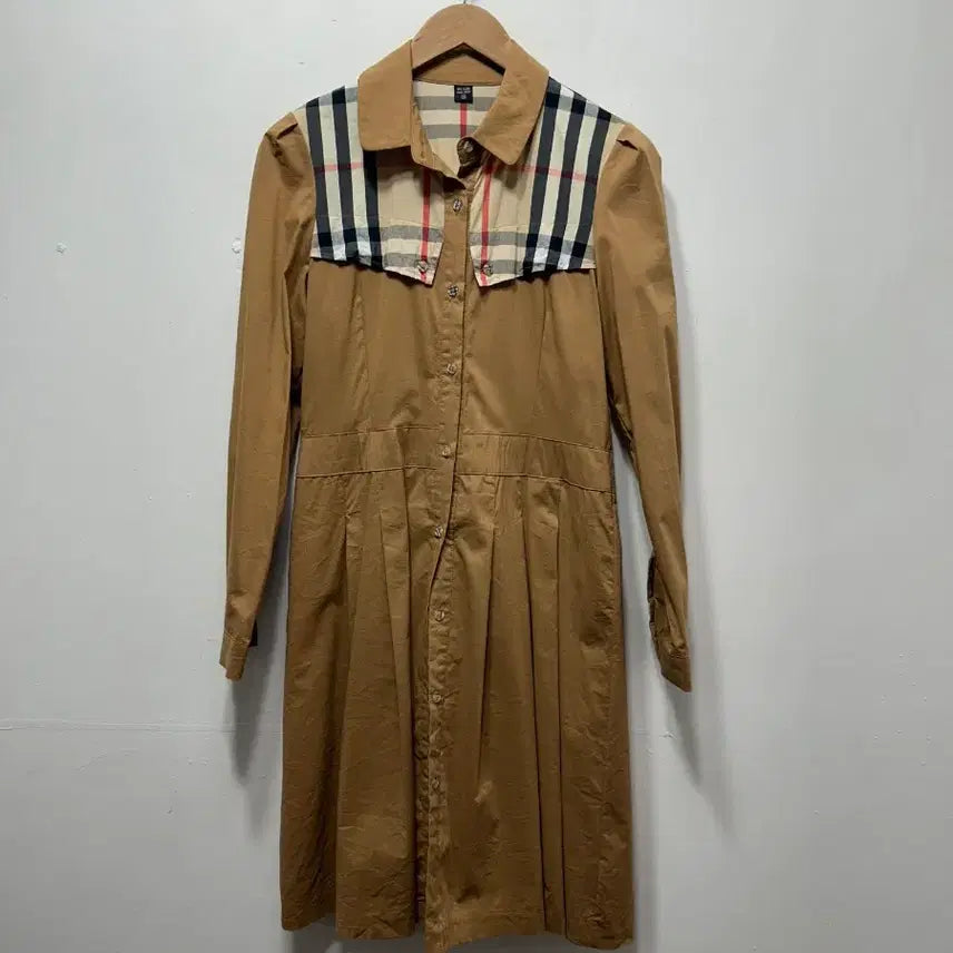 [SOLD OUT] 여성 브라운 체크 셔츠 원피스 S