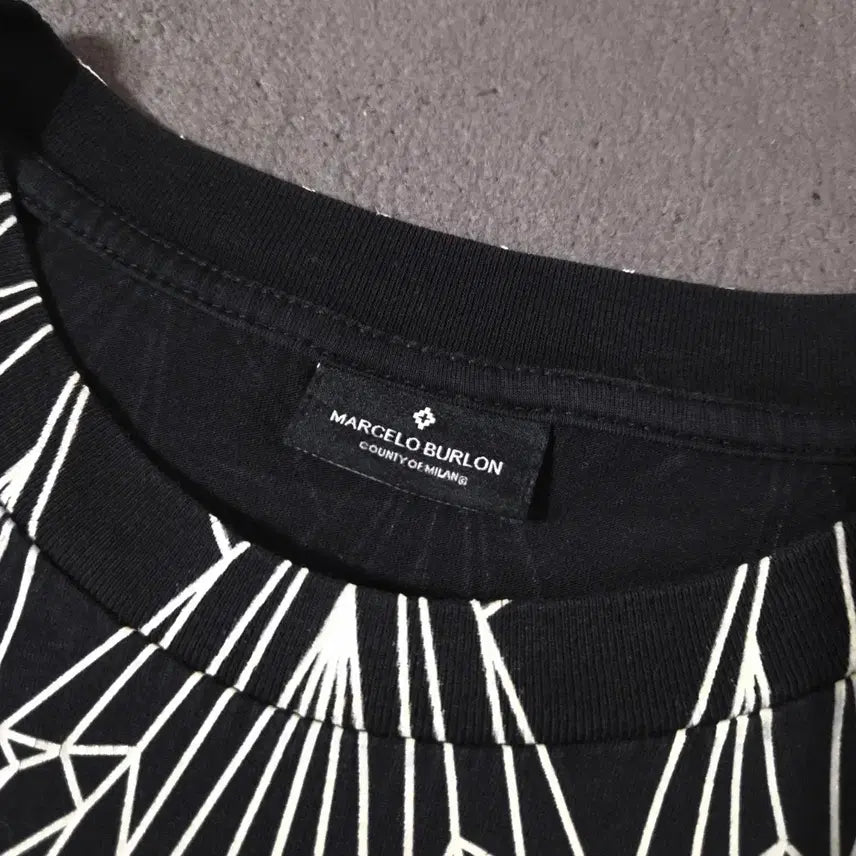 [BUNJANG] Marcelo Burlon Short Sleeve T-shirt (Black, M) / 마르셀로불론 반팔 티셔츠 M 블랙