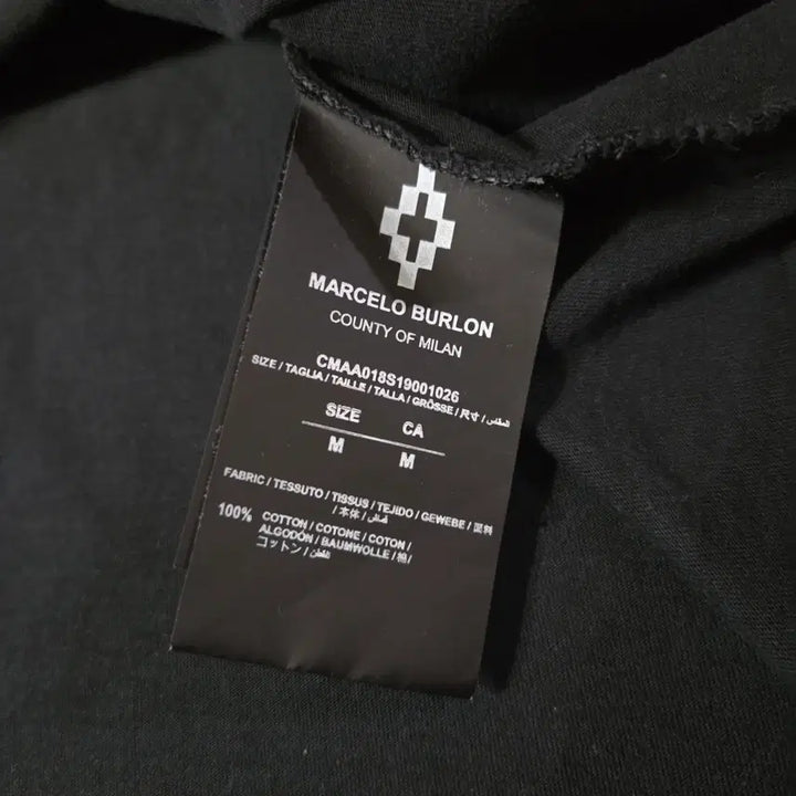 [BUNJANG] Marcelo Burlon Short Sleeve T-shirt (Black, M) / 마르셀로불론 반팔 티셔츠 M 블랙