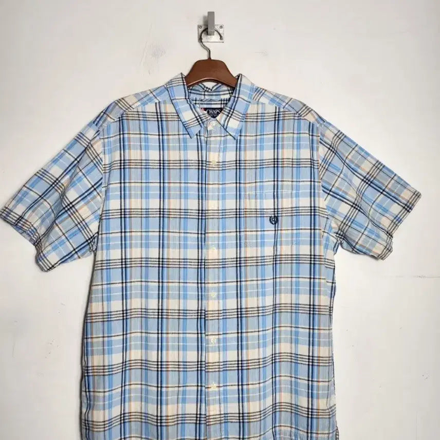 [BUNJANG] CHAPS Checkered Short Sleeve Shirt / CHAPS 챕스 체크 반팔 셔츠