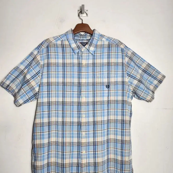 [BUNJANG] CHAPS Checkered Short Sleeve Shirt / CHAPS 챕스 체크 반팔 셔츠