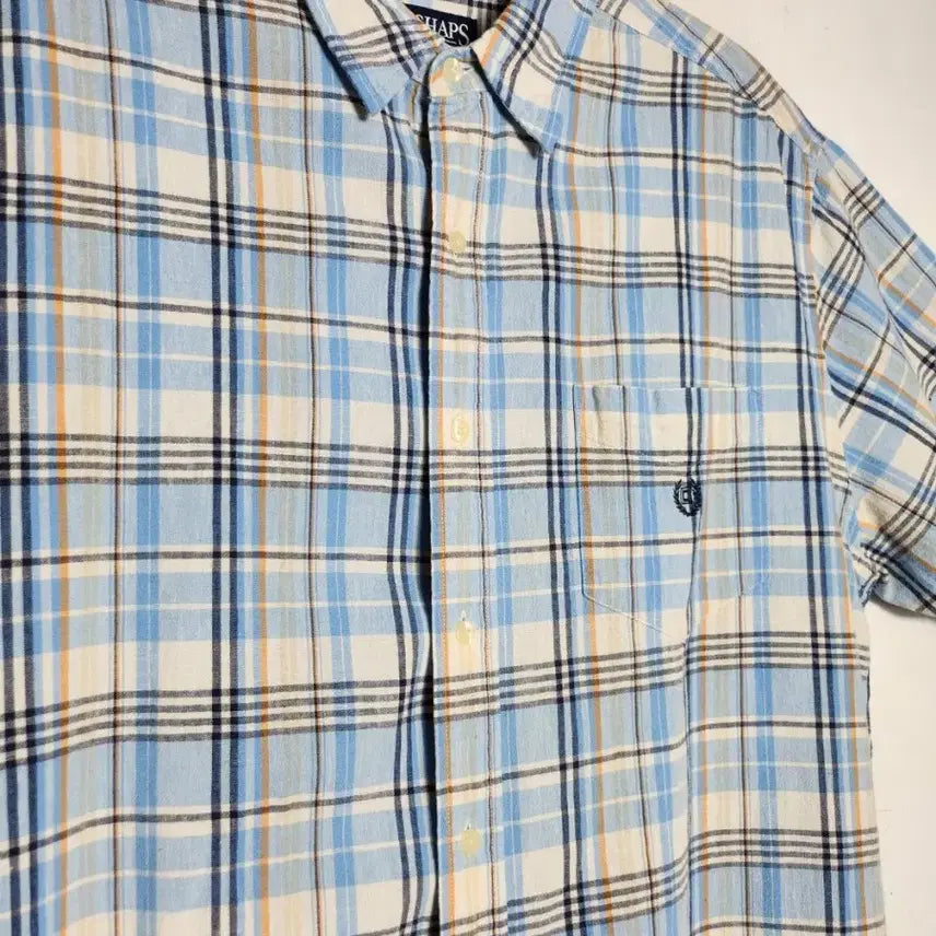 [BUNJANG] CHAPS Checkered Short Sleeve Shirt / CHAPS 챕스 체크 반팔 셔츠