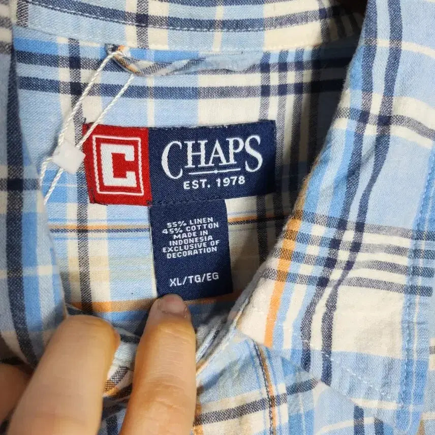 [BUNJANG] CHAPS Checkered Short Sleeve Shirt / CHAPS 챕스 체크 반팔 셔츠