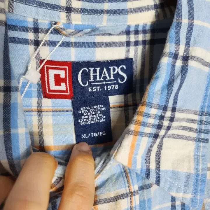[BUNJANG] CHAPS Checkered Short Sleeve Shirt / CHAPS 챕스 체크 반팔 셔츠