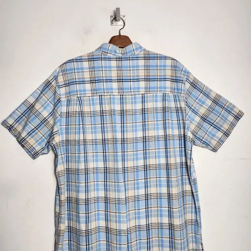 [BUNJANG] CHAPS Checkered Short Sleeve Shirt / CHAPS 챕스 체크 반팔 셔츠