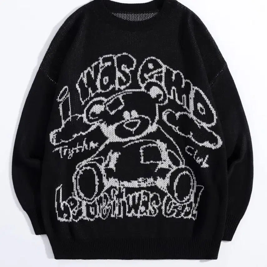 [BUNJANG] Bear Knit Sweater / 지뢰계 곰돌이 니트 양산형 양지뢰 고스로리 서브컬쳐 펑크 중성계
