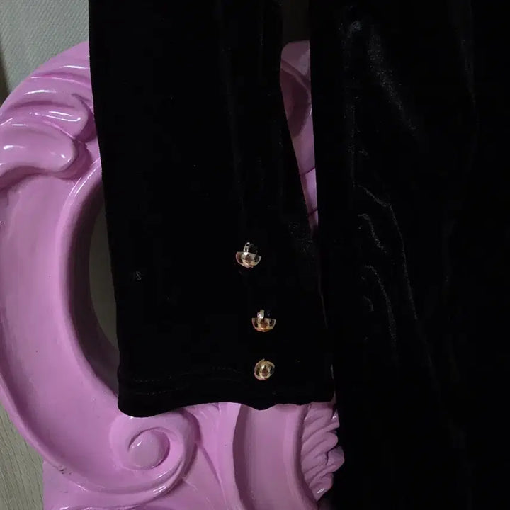 [BUNJANG] Black Velvet Shirt Mini Dress / 블랙 벨벳 셔츠 미니 원피스