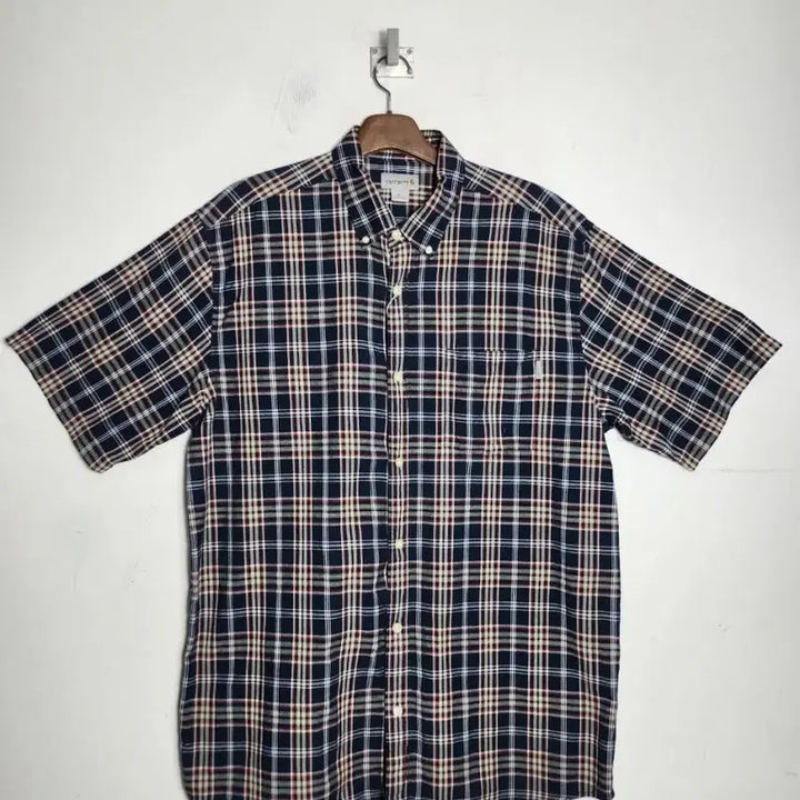 [BUNJANG] Carhartt Checkered Short Sleeve Shirt / 칼하트 체크 반팔 셔츠