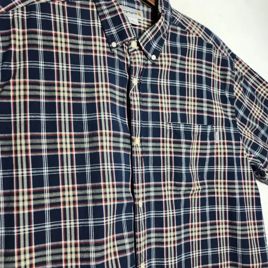 [BUNJANG] Carhartt Checkered Short Sleeve Shirt / 칼하트 체크 반팔 셔츠