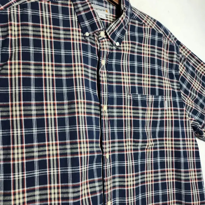 [BUNJANG] Carhartt Checkered Short Sleeve Shirt / 칼하트 체크 반팔 셔츠