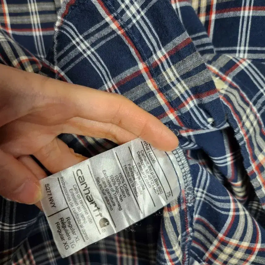 [BUNJANG] Carhartt Checkered Short Sleeve Shirt / 칼하트 체크 반팔 셔츠
