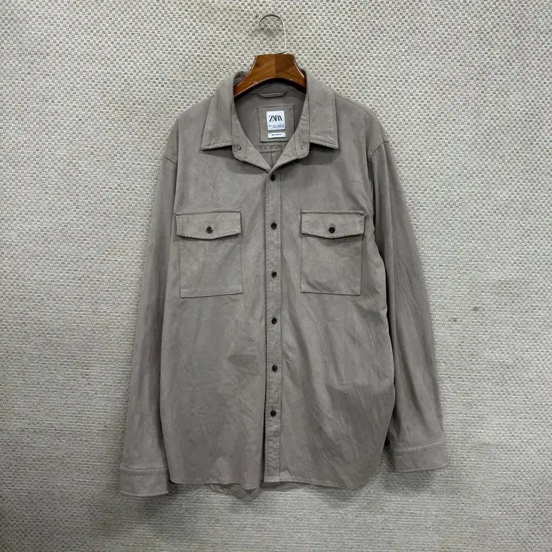 [BUNJANG] ZARA Suede Shirt Jacket (L) / 자라 ZARA 캐주얼 스웨이드 셔츠 자켓 L A07364