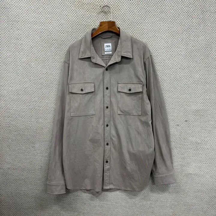 [BUNJANG] ZARA Suede Shirt Jacket (L) / 자라 ZARA 캐주얼 스웨이드 셔츠 자켓 L A07364