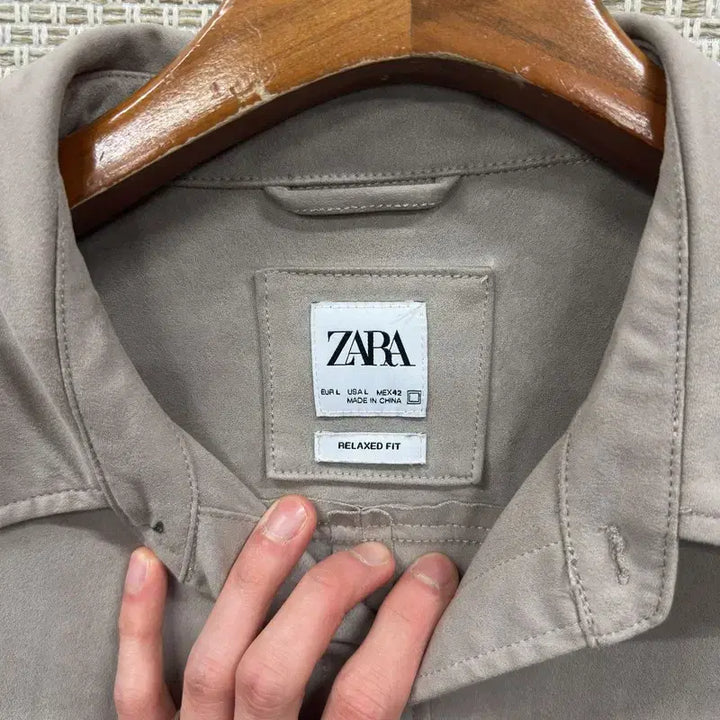 [BUNJANG] ZARA Suede Shirt Jacket (L) / 자라 ZARA 캐주얼 스웨이드 셔츠 자켓 L A07364