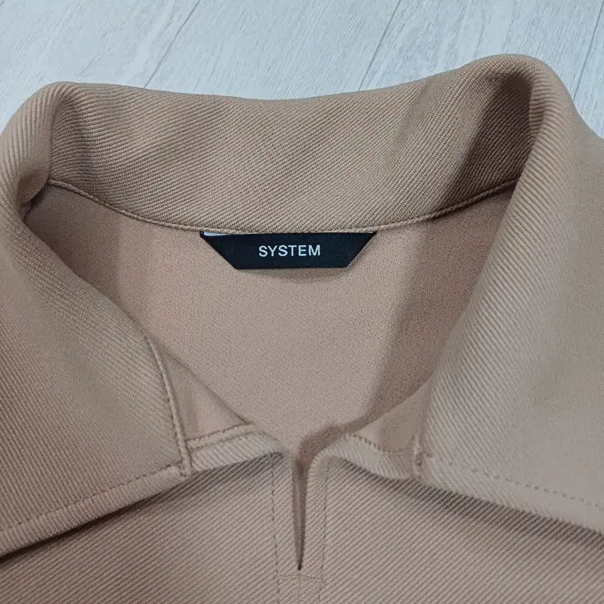 [BUNJANG] System Homme Beige Open Collar Short Sleeve Shirt / 시스템옴므 베이지 오픈카라 반팔 티셔츠 95사이즈