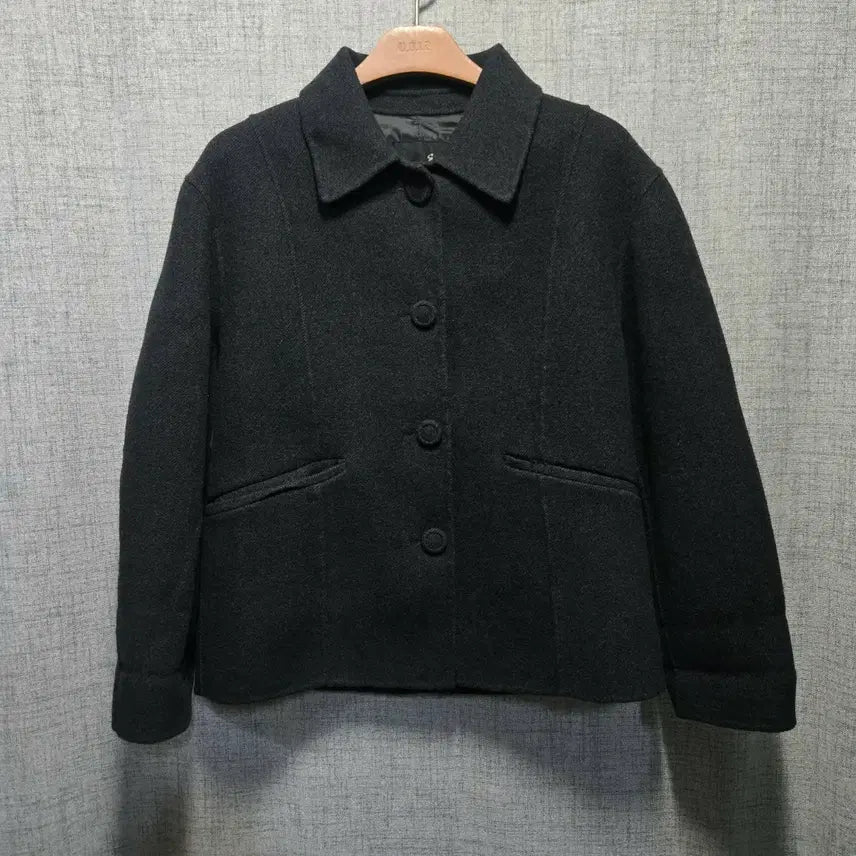 [BUNJANG] ZICOT Wool Black Short Coat (Size 55) / 지컷 모직 블랙 숏 코트 55