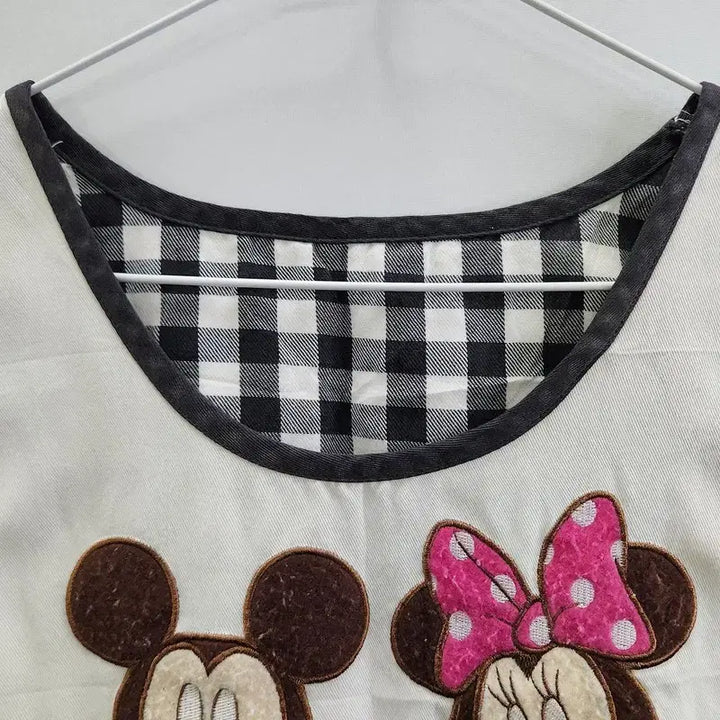 [SOLD OUT] 빈티지 키치 체크 미키마우스 에이프런 원피스 F